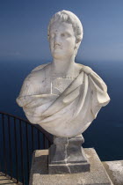 Villa Cimbrone. Statue on Belvedere of Infinity overlooking seaStatues Seascapes Coastlines European Italia Italian Southern Europe Scenic