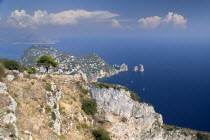 Vista from Capris highest mountain Monte SolaroCoastlines Seascapes Islands Mediterranean European Italia Italian Southern Europe Scenic