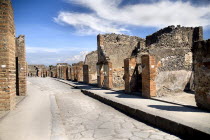 Typical street scene with ruined houses Archaeology Romans Volcanoes Ancient Cities European Italia Italian Pompei Southern Europe