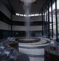 Natural Spa interior fountain of steam Vridelni Kolonada          Ceska Eastern Europe European Gray