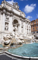 The 1762 Trevi Fountain by Nicola SalviEuropean Italia Italian Roma Southern Europe Gray History