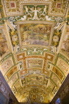 Vatican City Museums The highly decorated illuminated ceiling of the Gallery of MapsEuropean Italia Italian Roma Southern Europe Catholic Principality Citta del Vaticano History Learning Lessons Papa...