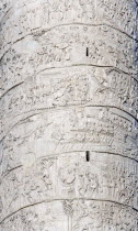 Detail of Trajans Column with scenes of his victorious military campaigns carved into the marbleEuropean Italia Italian Roma Southern Europe History