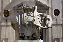 The marble Elephant of the Obelisk of Santa Maria sopra Minerva by Bernini outside the church of Santa Maria sopra MinervaEuropean Italia Italian Roma Southern Europe Gray History Religion Religious...