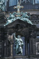 Berlin Cathedral. Exterior detail of statues and Christian iconography.Berliner Dom Deutschland European Religion Religion Religious Christianity Christians Western Europe