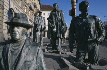 Transition statue by Jerzy Kalina 2005 commemorates those people who disappeared during the introduction of martial law on 13 December 1981Przejscie memorial sculpture Eastern Anonymous Pedestrians S...