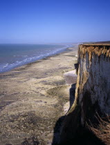 View north east over chalk cliffs of the channel coast near Mers les Bains.PicardyEuropean Scenic French Western Europe Northern