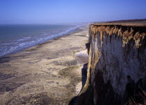 View north east over chalk cliffs of the channel coast. Near Mers les Bains.PicardyEuropean Scenic French Western Europe Northern