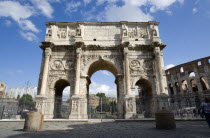 The south face of the triumphal Arch of Constantine beside the ColosseumEuropean Italia Italian Roma Southern Europe Gray History