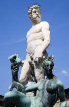 Ammannati statue of Neptune in the Piazza della Signoria outside the Palazzo VecchioEuropean Italia Italian Southern Europe Toscana Tuscan Firenze History Religion