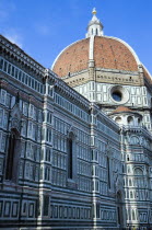 The Neo-Gothic marble south facade of the Cathedral of Santa Maria del Fiore and dome of the DuomoEuropean Italia Italian Southern Europe Toscana Tuscan Firenze History Religion Religious