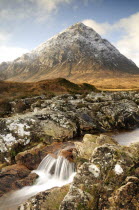 River & Autumn colours of Buachaille Etive MorAlba Great Britain Northern Europe UK United Kingdom British Isles European  Alba Great Britain Northern Europe UK United Kingdom British Isles European