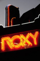 Roxy club sign  Sunset BoulevardHollywood American Destination Destinations North America Northern United States of America LA Performance Signs Display Posted Signage Sundown Atmospheric The Golden...