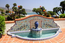 Fountain with views along Malibu coast  Adamson House  MalibuMalibu American Destination Destinations North America Northern United States of America LA The Golden State