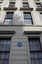 West  College Square North  Detail of Georgian house with blue plaque of local Baker Barney Hughes. ArchitectureNorthernBeal FeirsteUrbanNorthern Beal Feirste European Irish Northern Europe Republ...