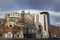 Great Victoria Street  Exterior of the Grand Opera House with its new modern extension next to the new Fitzwilliam 5 star hotelNorthernArchitectureUrbanBeal FeirsteFacadeOutsideTheaterTheatreN...