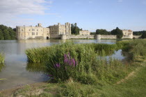 Leeds Castle seen from across the moat.EnglandUKUnited KingdomGreat BritainEuropeEuropeanCastleFortificationsDefenceRiverWate British Isles Castillo Castello Defense Destination Destination...