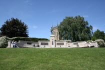 World War One Memorial in Abbey Park.Evesham  Abbey park  Worcestershire  UK  war memorial  The Cotswolds  United Kingdom  England  English  Great Britain  statue  soldier  first world war  1st  Bell...