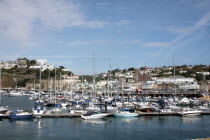 View across the harbour.Torquay  Devon  UK  harbour  coast  boats  sailing  English  England  holiday  vacation  yachts  ocean  channel  riviera  seaside  port  Great Britain  British  European  sout...