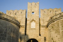 Yialos.  Entrance of fortified gateway with crenellated walls.AegeanGreek IslandsSimicoast coastalseaSummerpackageholidayresortvacationtripdestinationDestinations ElladaEuropeanSouthern...