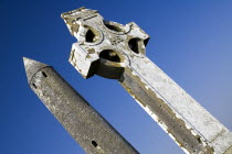 Monastic site  the round tower is 34 metres tall. Eire European Irish Northern Europe Republic Ireland Poblacht na hEireann Blue Gray History Historic Religion Religious