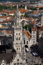 Germany, Bavaria, Munich, Marienplatz, New Town Hall, Neues Rathaus.