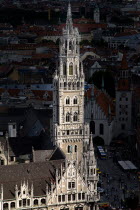 Marienplatz . Aerial of the New Town Hall  Neues Rathaus.Bayern Deutschland European Mnchen Western Europe Bavaria