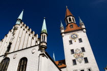 Germany, Bavaria, Munich, Marienplatz, Altes Rathaus, Old Town Hall.