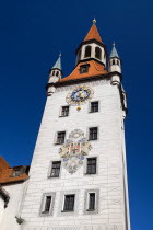 Germany, Bavaria, Munich, Marienplatz, Altes Rathaus, Old Town Hall.