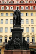 Nuemarkt  Statue of King Friedrich August II by Ernst Julius Handel 1867. Situated in front of the Steinberger Hotel de Saxe.Destination Destinations Deutschland European History Holidaymakers Sachse...