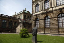 Sculpture at the side of the Zwinger Palace on Sophienstrasse.Destination Destinations Deutschland European History Holidaymakers Sachsen Tourism Tourist Western Europe Saxony Sightseeing Tourists Bl...