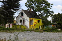 Disused building with grafitti in Anton Strasse.Destination Destinations Deutschland European History Holidaymakers Sachsen Tourism Tourist Western Europe Saxony Sightseeing Tourists History Historic...