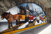 Mural of various trams in Konneritz Strasse. Destination Destinations Deutschland European History Holidaymakers Sachsen Tourism Tourist Western Europe Saxony Sightseeing Tourists History Historic...