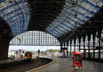 England, East Sussex, Brighton, Newly refurbished mainline railway station interior.