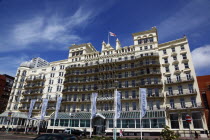 England, East Sussex, Brighton, Exterior of the Grand Hotel on the Kings Road seafront.