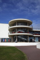 England, East Sussex, Bexhill on Sea, De La Warr Pavilion. Exterior of the Art Deco Gallery and Arts Centre.