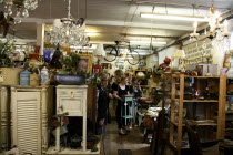 England, East Sussex, Lewes, North Street, Flea Market antigues and second hand goods shop.