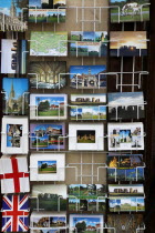 England, Wiltshire, Salisbury, Display of postcards for sale.