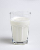 Drink, Milk, Tumbler glass of dairy milk.