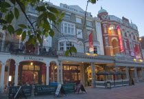 England, East Sussex, Brighton, New Road, Exterior or the Theatre Royal at night.