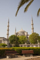 Turkey, Istanbul, Sultanahmet Mosque, also known as the Blue Mosque and Sultan Ahmed Mosque.