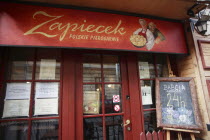 Poland, Krakow, Zapiecek restaurant in the old town, serving traditional polish dish of pierogi.