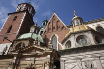 Poland, Krakow, Wawel Cathedral exterior.