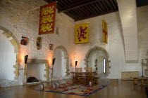 Ireland, County Antrim, Carrickfergus, Castle, The Great Hall in the castle's keep.