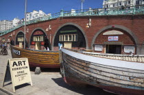 England, East Sussex, Brighton, Exterior of the fishing museum and art galleries under promenade arches.