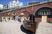 England, East Sussex, Brighton, Exterior of the fishing museum and art galleries under promenade arches.