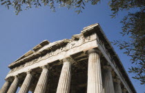 Greece, Athens, Temple of Hephaestus, part view of eastern face.