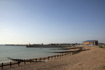 England, West, Sussex, Shoreham-by-Sea, Kingston Beach, Newly constructed  lifeboat house opposite the harbour entrance.