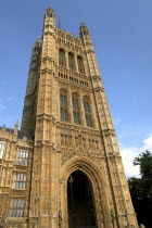 England, London, Westminstyer, Houses of Parliament tower.