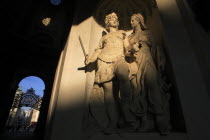 Austria, Vienna, Statues in the courtyard of the Hofburg Palace.